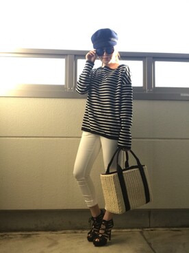 「PLAIN CLOTHING（プレーンクロージング）のアイテム（キャップ）」を使った、Likoさん（レディース・152cm）の春コーディネート