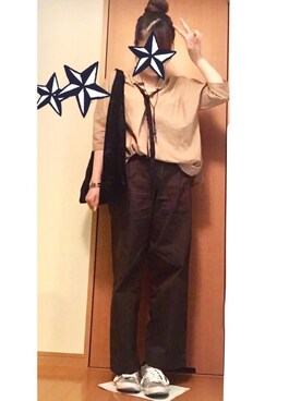 「カーキパンツ」｜Likoさん（レディース・152cm）の秋コーディネート