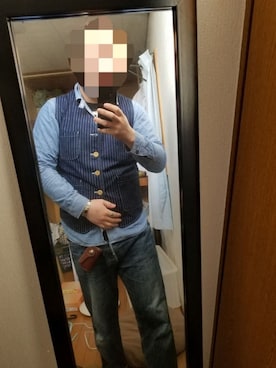 「FREEWHEELERS（フリーホイーラーズ）のアイテム（トップス）」を使った、ペレさん（メンズ・178cm）の冬コーディネート