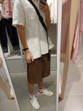 「PONY（ポニー）のアイテム」を使った、Mitchell Wangさん（メンズ・173cm）の夏コーディネート