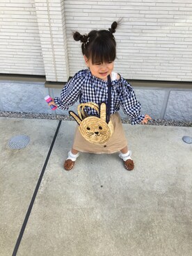 「GAP（ギャップ）のアイテム（バックパック/リュック）」を使った、♡non♡さん（キッズ・90cm）の春コーディネート