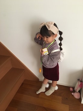 「アイテム（スカート）」を使った、♡non♡さん（キッズ・90cm）の秋コーディネート