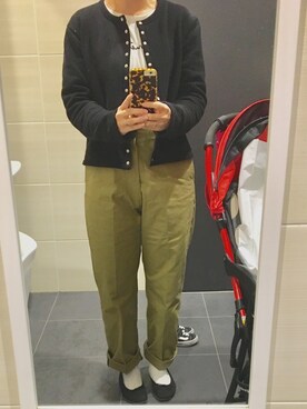 「THE SHINZONE（ザ　シンゾーン）のハイウエストチノパンツ（チノパンツ）」を使った、hmnr.sさん（レディース・157cm）の春コーディネート