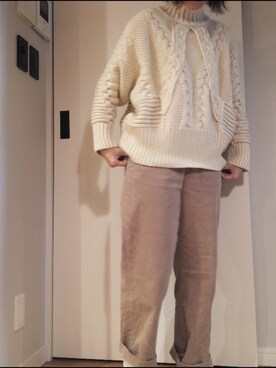 「URBAN RESEARCH DOORS（アーバンリサーチドアーズ）のコーデュロイパンツ（その他パンツ）」を使った、hmnr.sさん（レディース・157cm）の冬コーディネート