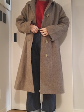 「新年一発目」｜「アイテム（ステンカラーコート）」を使った、hmnr.sさん（レディース・157cm）の冬コーディネート