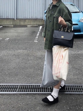 「アイテム（シャツワンピース）」を使った、hmnr.sさん（レディース・157cm）の春コーディネート