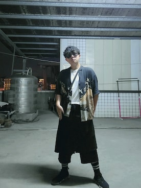 「PULL&BEAR（プルアンドベア）のアイテム（トップス）」を使った、Vimgaさん（メンズ・170cm）の夏コーディネート