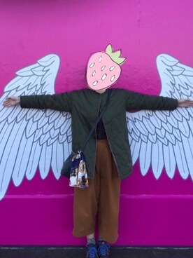 「裏ボア」｜「アイテム（その他アウター）」を使った、けろっぴさん（レディース・163cm）の冬コーディネート