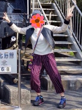「AS KNOW AS plus（アズノゥアズプラス）のアイテム（スタジャン）」を使った、けろっぴさん（レディース・163cm）の春コーディネート