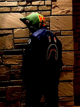 「A BATHING APE（アベイシングエイプ）のアイテム（MA-1）」を使った、ウィールさん（メンズ・168cm）の冬コーディネート