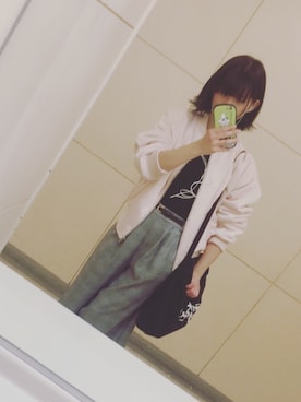 「BUBBLES（バブルス）のアイテム（MA-1）」を使った、りつさん（レディース・156cm）の冬コーディネート