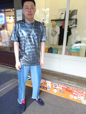 「men」｜「アイテム（アクセサリー）」を使った、Dasabala Limさん（メンズ・185cm）の夏コーディネート