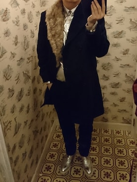 「outfit」｜「アイテム（ピーコート）」を使った、Dasabala Limさん（メンズ・185cm）の冬コーディネート