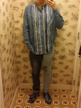 「UNSTUDIED（アンスタディード）のアイテム」を使った、Dasabala Limさん（メンズ・185cm）の夏コーディネート