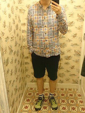 「AIGLE（エーグル）のアイテム（トップス）」を使った、Dasabala Limさん（メンズ・185cm）の夏コーディネート