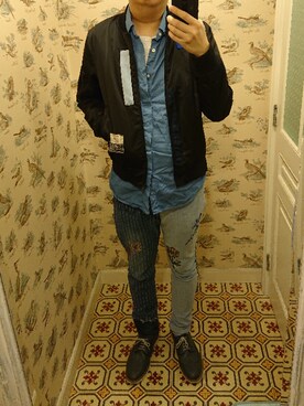 「5cm（ファイブシーエム）のアイテム」を使った、Dasabala Limさん（メンズ・185cm）の秋コーディネート