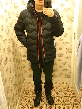 「AIGLE（エーグル）のアイテム（ジャケット/アウター）」を使った、Dasabala Limさん（メンズ・185cm）の冬コーディネート