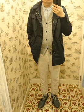 「AIGLE（エーグル）のアイテム（ジャケット/アウター）」を使った、Dasabala Limさん（メンズ・185cm）の冬コーディネート