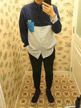 「AIGLE（エーグル）のアイテム（スニーカー）」を使った、Dasabala Limさん（メンズ・185cm）の春コーディネート