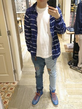 「AIGLE（エーグル）のアイテム（ナイロンジャケット）」を使った、Dasabala Limさん（メンズ・185cm）の春コーディネート