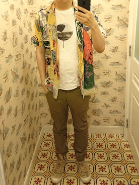 「AIGLE（エーグル）のアイテム（スニーカー）」を使った、Dasabala Limさん（メンズ・185cm）の夏コーディネート