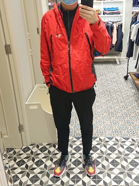 「men」｜「アイテム（スウェット）」を使った、Dasabala Limさん（メンズ・185cm）の冬コーディネート