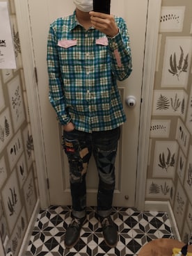 「Dustyのアイテム」を使った、Dasabala Limさん（メンズ・185cm）の春コーディネート