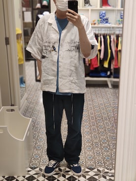 「27 Fridayのアイテム」を使った、Dasabala Limさん（メンズ・185cm）の春コーディネート