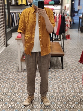 「AIGLE（エーグル）のアイテム（スニーカー）」を使った、Dasabala Limさん（メンズ・185cm）の春コーディネート
