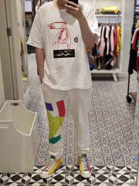 「ESPRIT（エスプリ）のアイテム（パンツ）」を使った、Dasabala Limさん（メンズ・185cm）の夏コーディネート