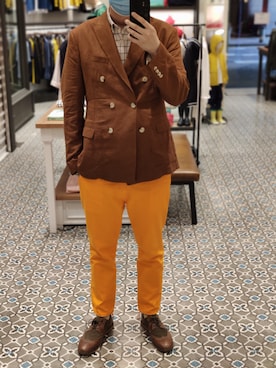 「AIGLE（エーグル）のアイテム（シューズ）」を使った、Dasabala Limさん（メンズ・185cm）の夏コーディネート
