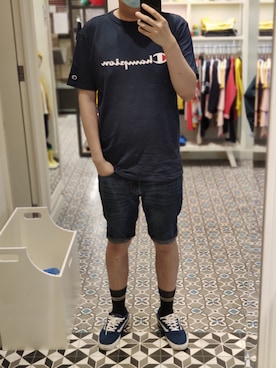 「AIGLE（エーグル）のアイテム（レッグウェア）」を使った、Dasabala Limさん（メンズ・185cm）の夏コーディネート