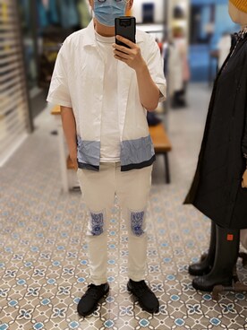 「SCOTCH & SODA（スコッチ アンド ソーダ）のアイテム（パンツ）」を使った、Dasabala Limさん（メンズ・185cm）の冬コーディネート