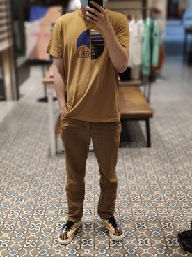「AIGLE（エーグル）のアイテム（トップス）」を使った、Dasabala Limさん（メンズ・185cm）の夏コーディネート
