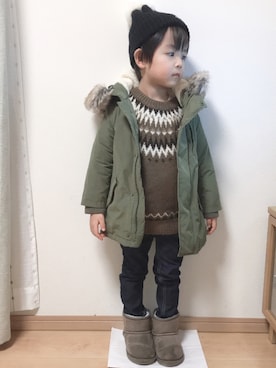 Hさんさん（キッズ・100cm）の冬コーディネート