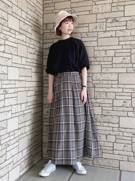 「Doux archives（ドゥアルシーヴ）のアイテム（帽子）」を使った、アカリと柚子さん（レディース・165cm）の春コーディネート