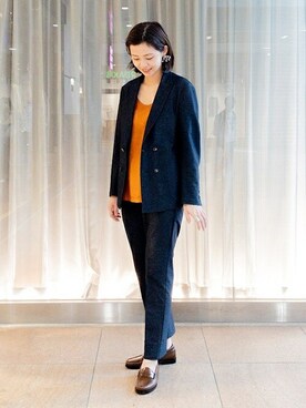 「フォーマルスタイル」｜「アイテム（ジャケット/アウター）」を使った、山下さん（レディース・168cm）の春コーディネート