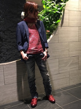 「TORNADO MART（トルネードマート）のアイテム（ジャケット/アウター）」を使った、Takahashiさん（レディース・157cm）の夏コーディネート