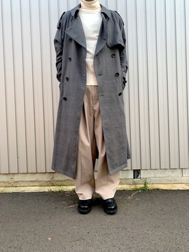 「stein」｜「アイテム（トレンチコート）」を使った、hirotoさん（メンズ・170cm）の冬コーディネート