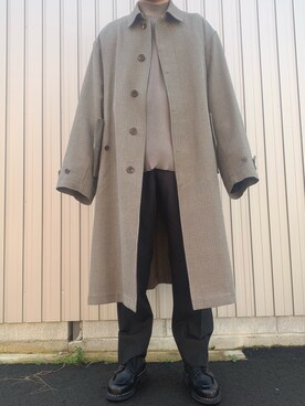 「stein」｜「アイテム（トレンチコート）」を使った、hirotoさん（メンズ・170cm）の冬コーディネート