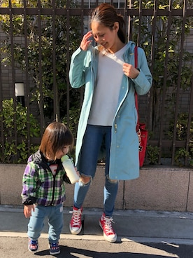 「M.deux（エムドゥ）のアイテム（モッズコート）」を使った、yuuuuuiさん（レディース・159cm）の春コーディネート