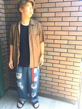 「Right-on（ライトオン）のアイテム（シューズ）」を使った、TKMさん（メンズ・169cm）の夏コーディネート