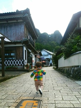 「Moujonjon（ムージョンジョン）のアイテム（シャツ/ブラウス）」を使った、すんこ／なちきさん（キッズ・80cm）の秋コーディネート