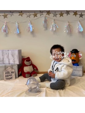 「クリスマスイブイブ」｜すんこ／なちきさん（キッズ・80cm）の冬コーディネート