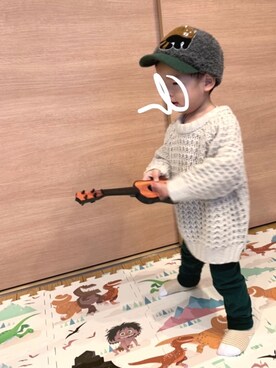「RUGGEDWORKS（ラゲッドワークス）のアイテム（キャップ）」を使った、すんこ／なちきさん（キッズ・80cm）の冬コーディネート