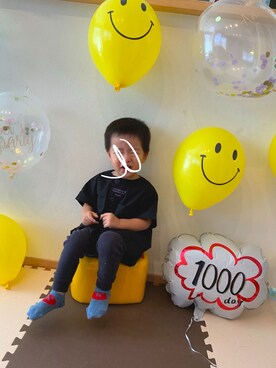 「DILASH（ディラッシュ）のアイテム（ジャケット/アウター）」を使った、すんこ／なちきさん（キッズ・90cm）の秋コーディネート