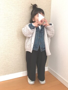 「GLOBAL WORK（グローバルワーク）のアイテム（オールインワン・サロペット）」を使った、はるこは☻さん（キッズ・80cm）の冬コーディネート