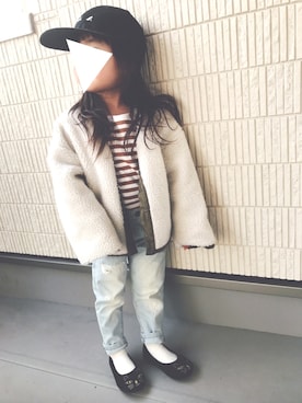 「アニエスベー」｜「アイテム（ブルゾン）」を使った、はるこは☻さん（キッズ・90cm）の春コーディネート