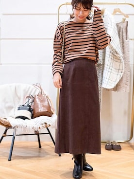 「ブラウンコーデ」｜「アイテム（ブーティ）」を使った、yukimiさん（レディース・160cm）の秋コーディネート