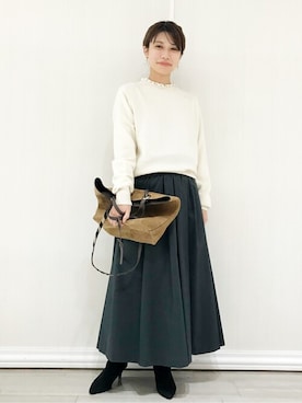 「La TOTALITE（ラトータリテ）のアイテム（シャツ/ブラウス）」を使った、yukimiさん（レディース・160cm）の冬コーディネート